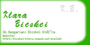 klara bicskei business card